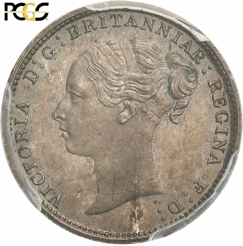 Wielka Brytania. 3 pensy 1880 (MAUNDY) PCGS PL64